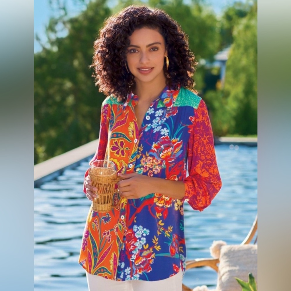 Soft Surroundings Multicolor Floral Tunic